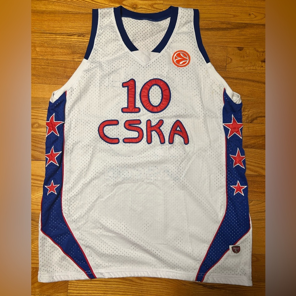 CSKA Embroidered Basketball Jersey with Red and Blue Accents